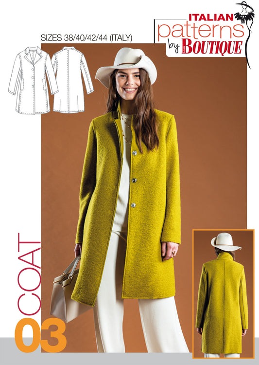 Coat sewing pattern ,  easy to sew pdf patterns